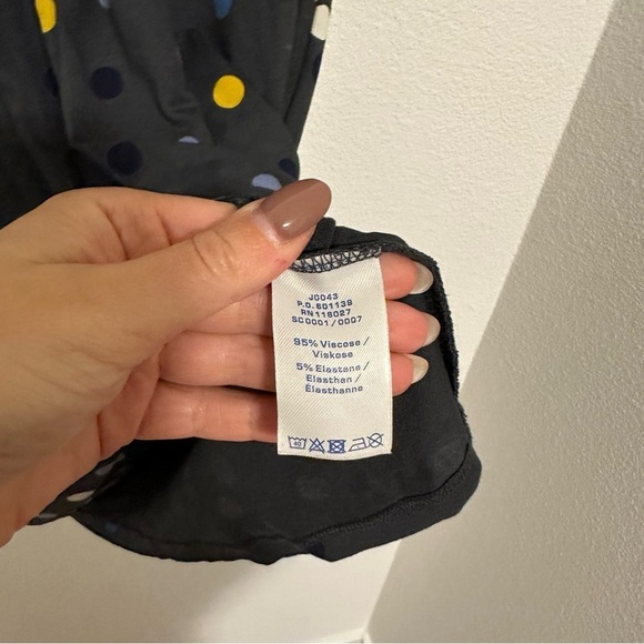 Boden Marion Polka Dot Jersey Dress 3/4 Sleeves V Neck Size 6 Regular - Picture 10 of 11